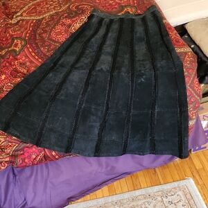 Vintage Unique Black Suede Women's Skirt